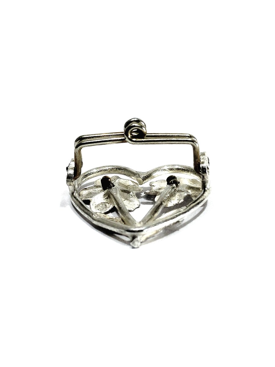 Bouton De Plastron En Argent en forme de coeur -photo-6
