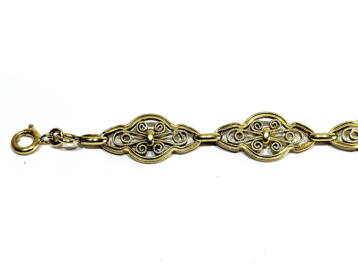 Art Nouveau / Art Deco Yellow Gold Bracelet-photo-4