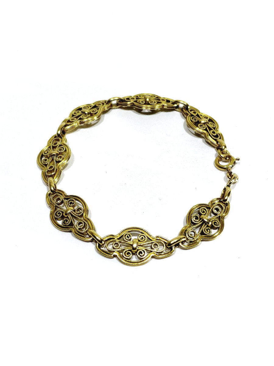 Art Nouveau / Art Deco Yellow Gold Bracelet-photo-2