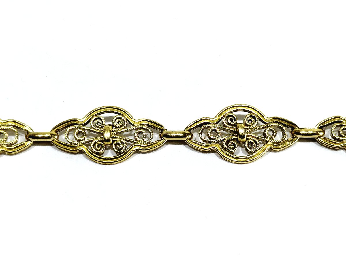 Art Nouveau / Art Deco Yellow Gold Bracelet-photo-3