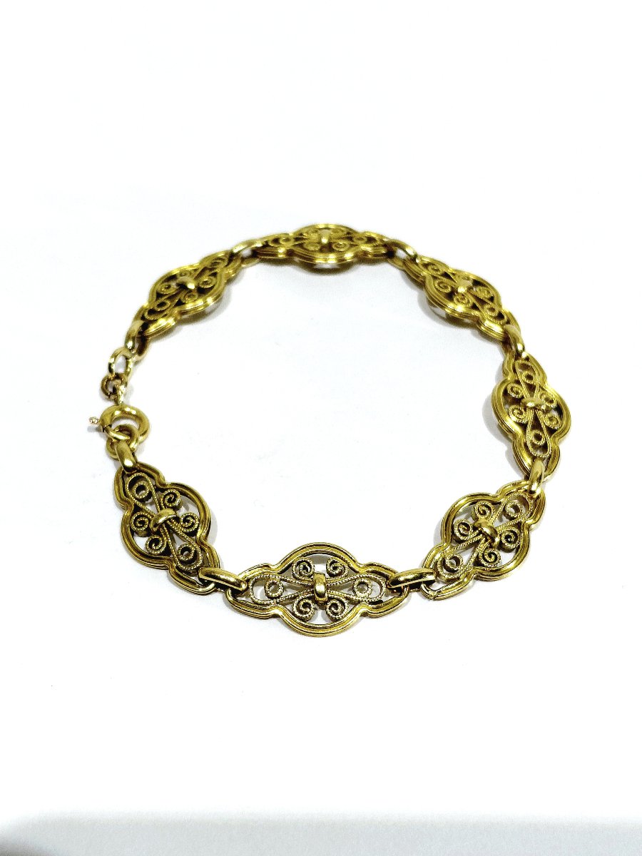 Art Nouveau / Art Deco Yellow Gold Bracelet-photo-4