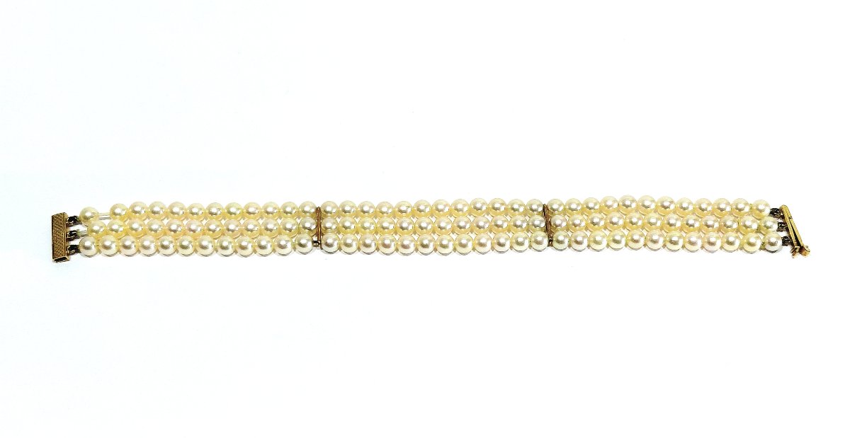 Gold And Pearl Bracelet -photo-2