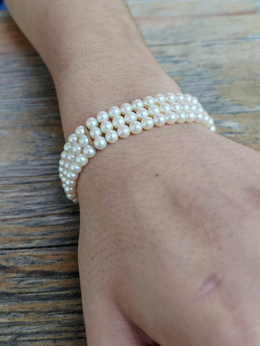 Gold And Pearl Bracelet -photo-6