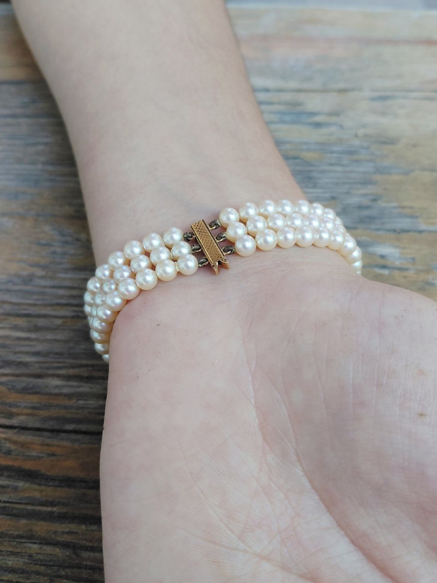 Gold And Pearl Bracelet -photo-7