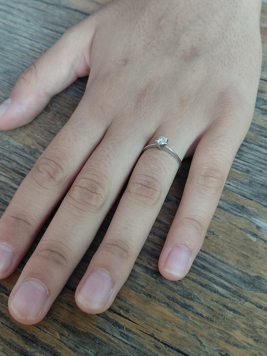 Solitaire en or blanc et diamant-photo-7