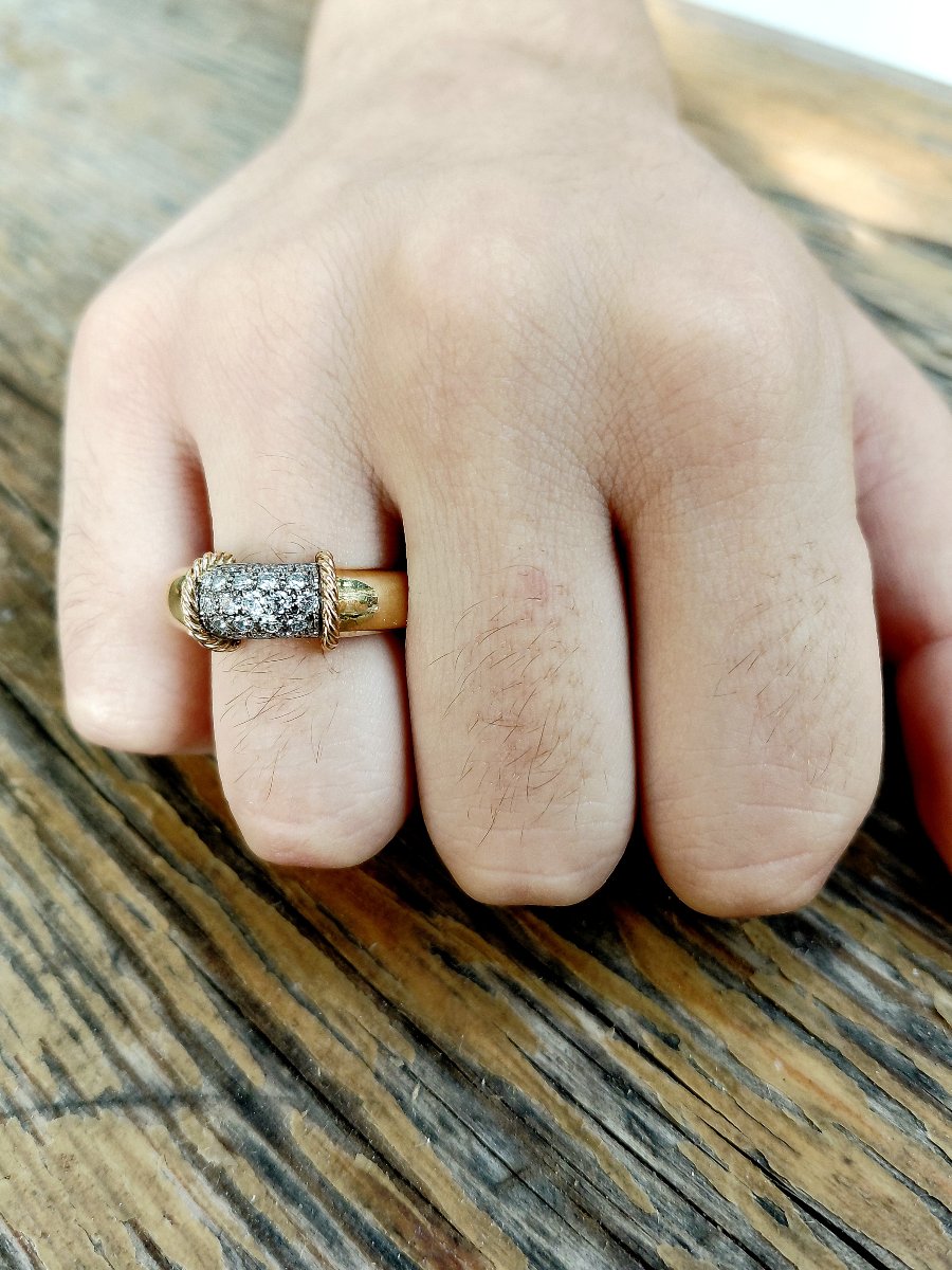 Bague Or jaune et diamants -photo-2