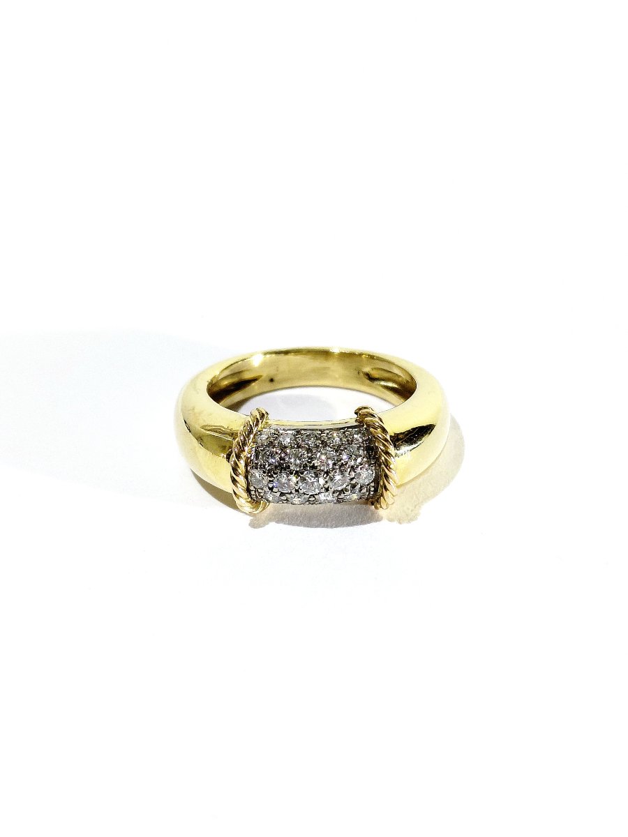 Bague Or jaune et diamants -photo-3
