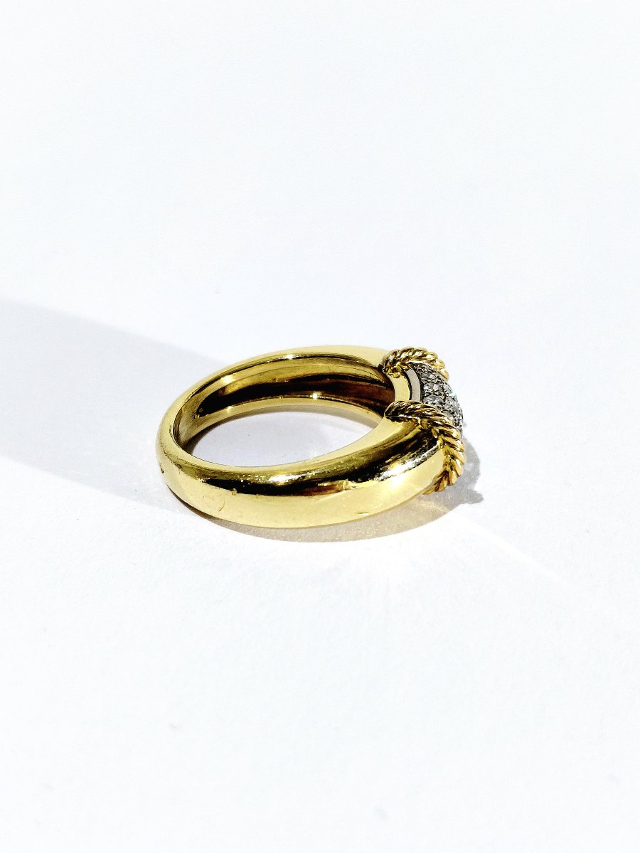 Bague Or jaune et diamants -photo-4