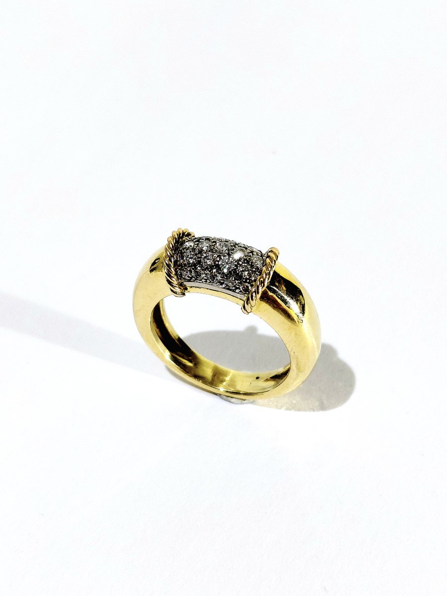 Bague Or jaune et diamants -photo-2