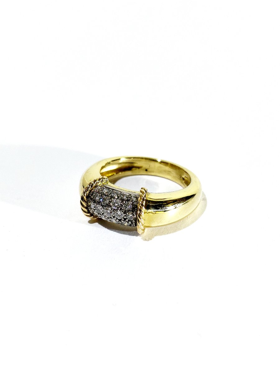 Bague Or jaune et diamants -photo-3