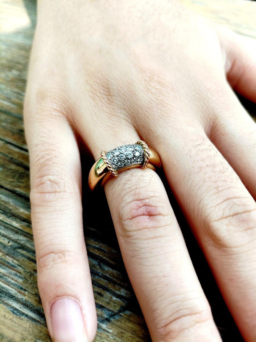 Bague Or jaune et diamants -photo-7
