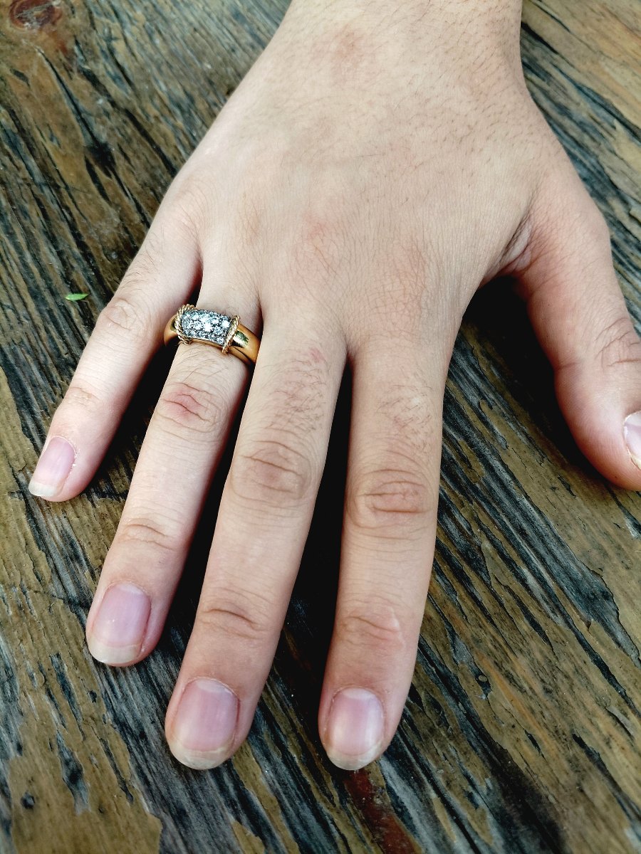 Bague Or jaune et diamants -photo-8