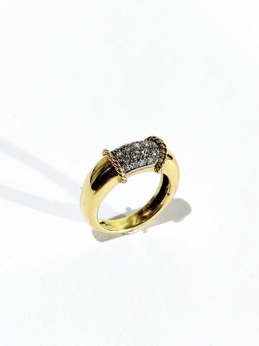 Bague Or jaune et diamants 