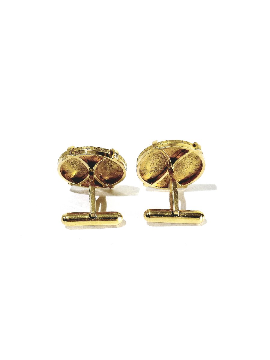 Paire de boutons de manchette Louis d’or-photo-3