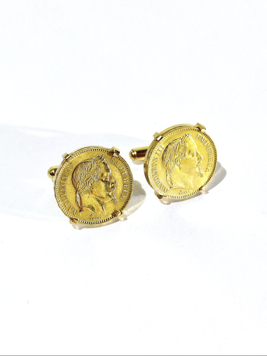 Paire de boutons de manchette Louis d’or