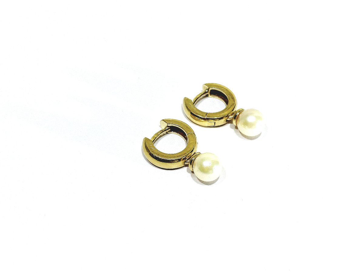 Paire de boucle d’oreille or et perles-photo-2