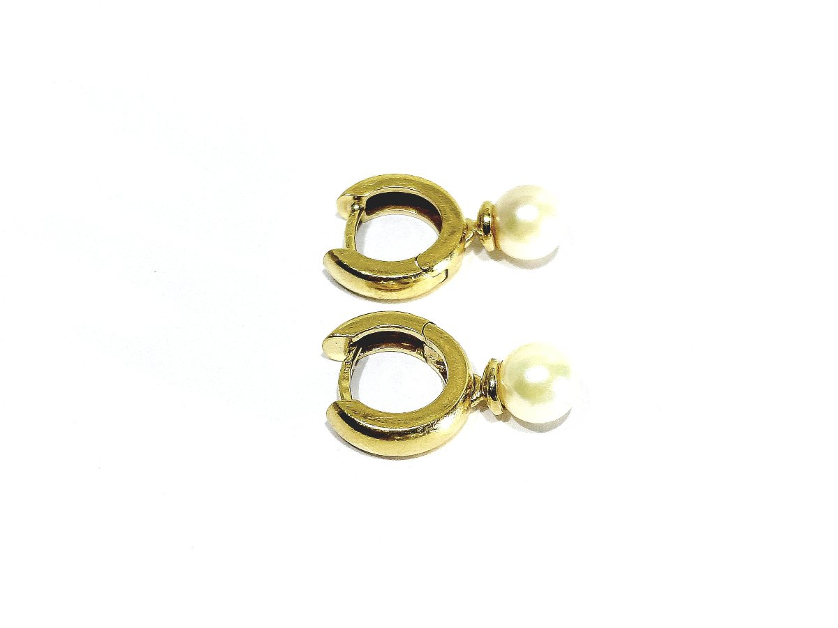 Paire de boucle d’oreille or et perles-photo-3