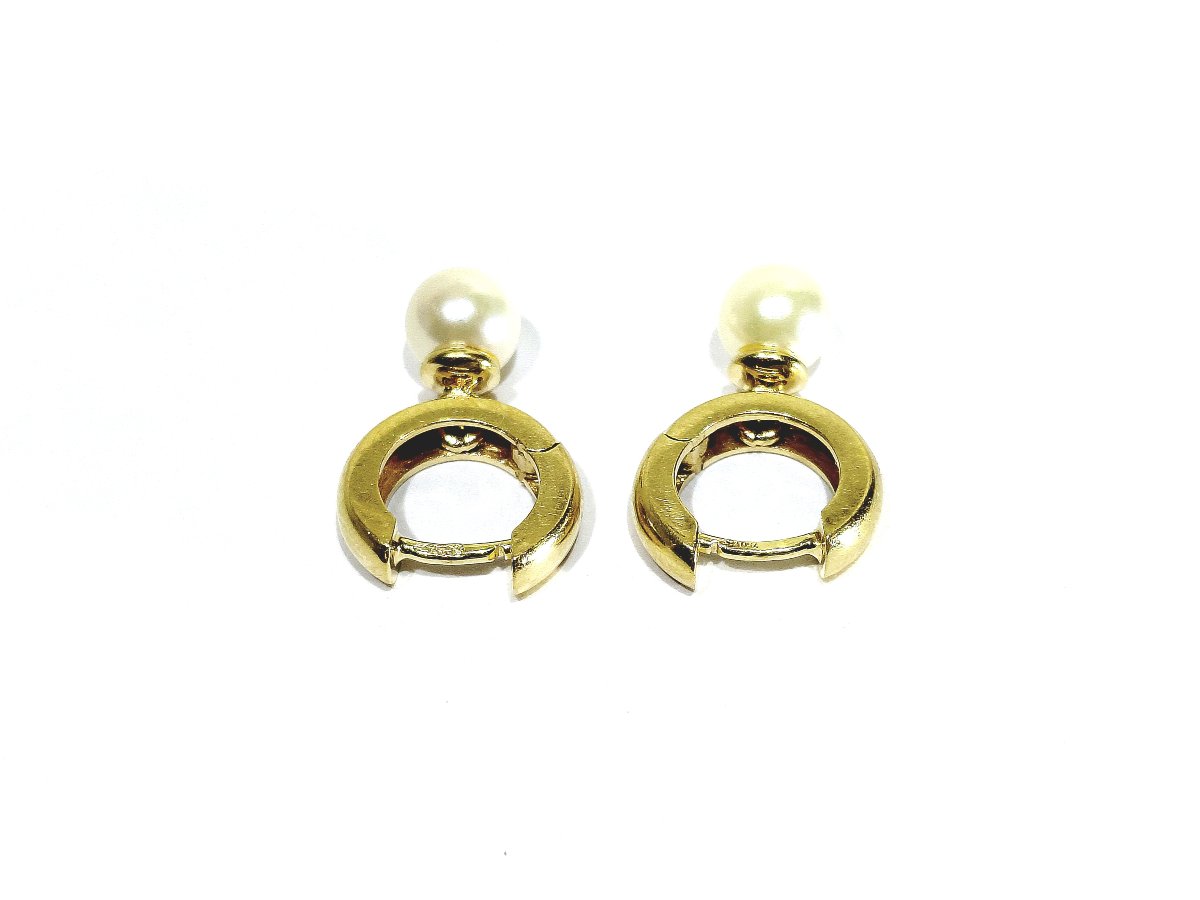 Paire de boucle d’oreille or et perles-photo-4