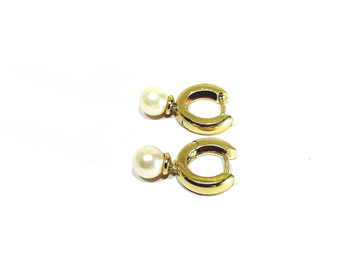 Paire de boucle d’oreille or et perles-photo-2