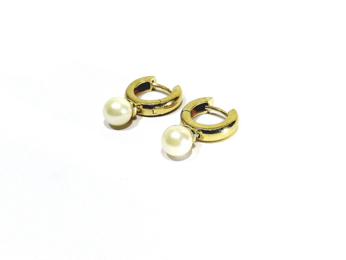 Paire de boucle d’oreille or et perles-photo-3