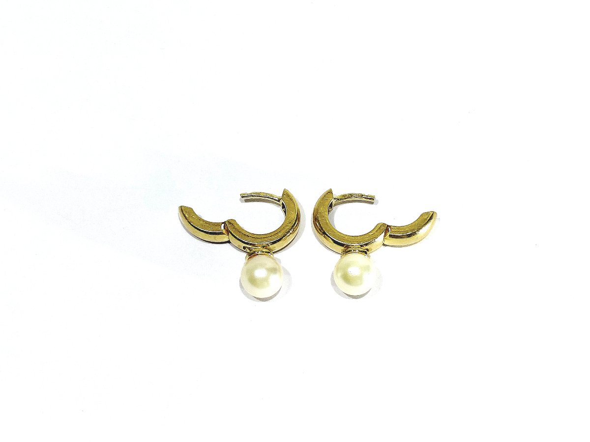 Paire de boucle d’oreille or et perles-photo-4