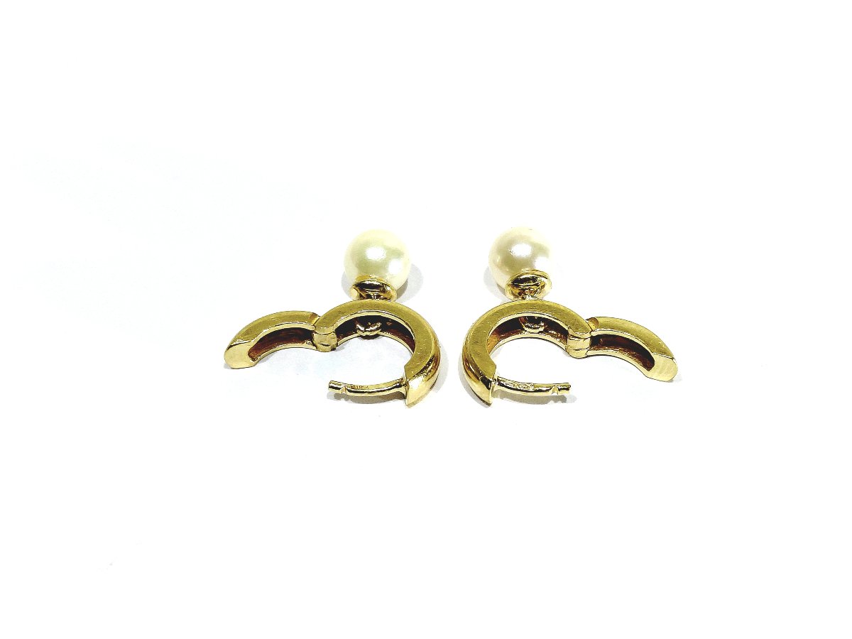 Paire de boucle d’oreille or et perles-photo-5