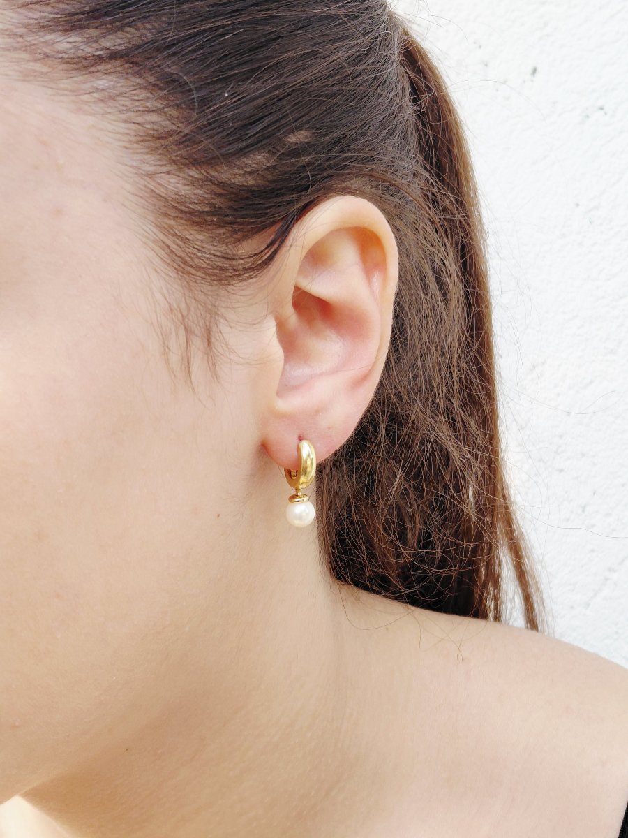 Paire de boucle d’oreille or et perles-photo-6