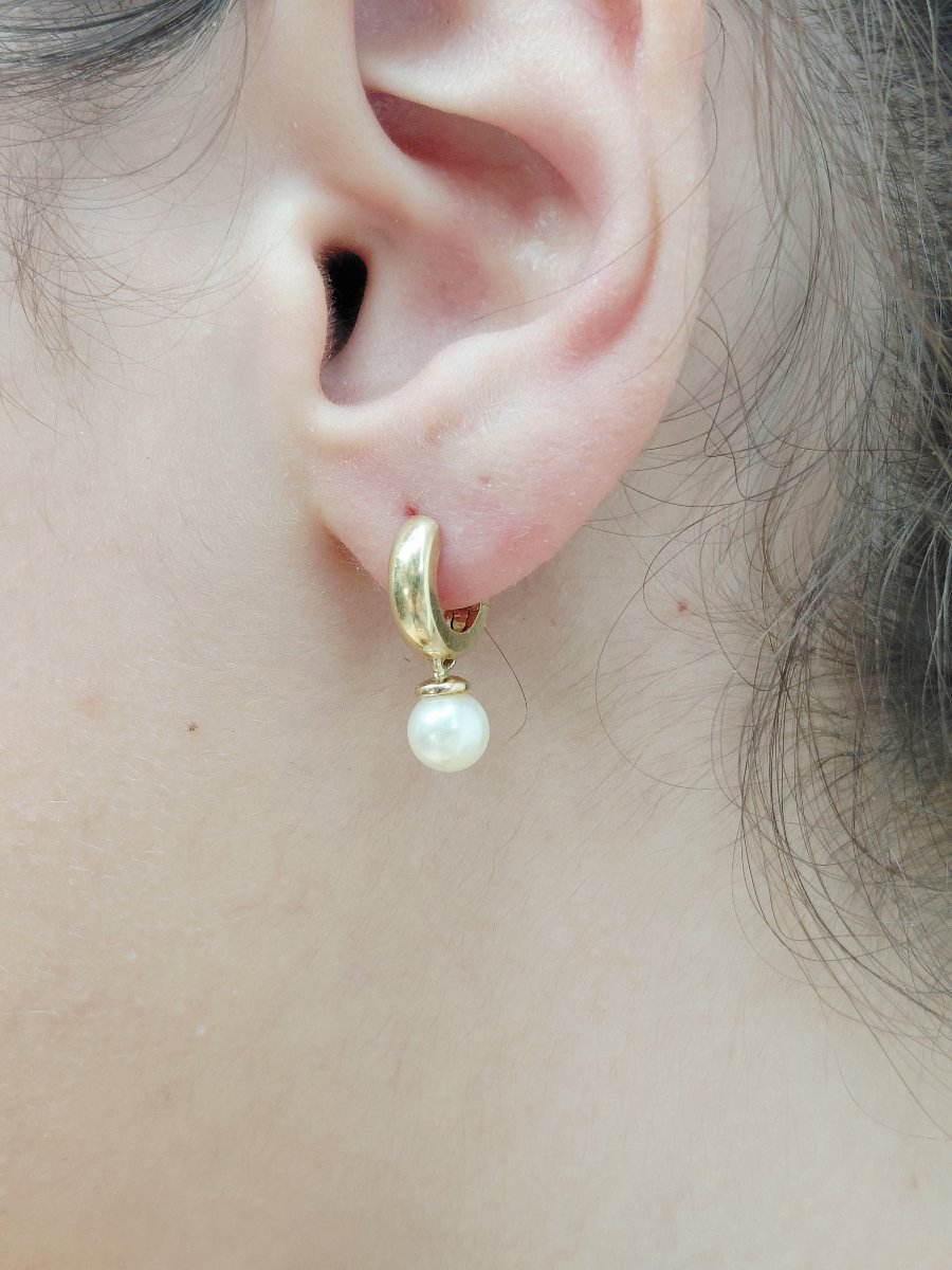 Paire de boucle d’oreille or et perles-photo-8