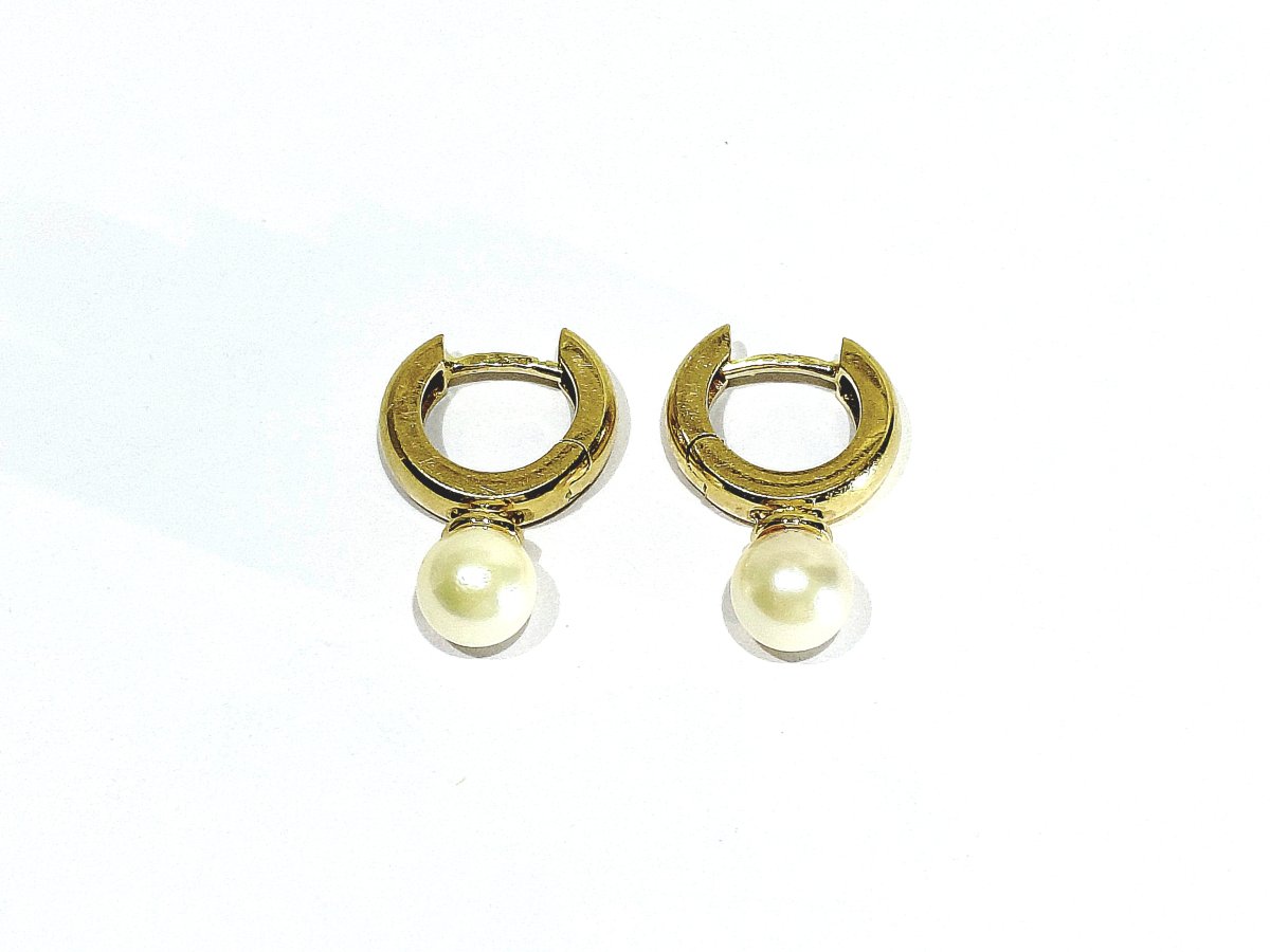 Paire de boucle d’oreille or et perles