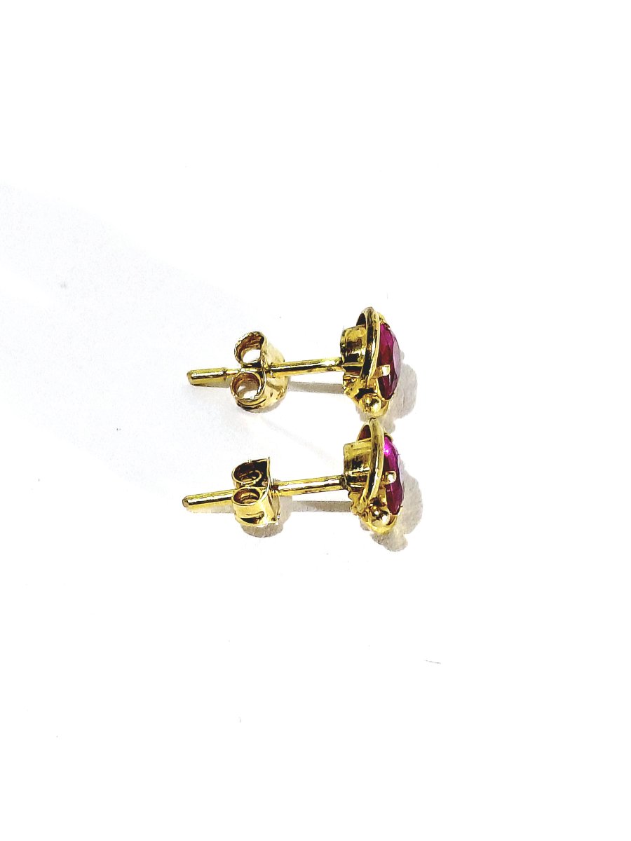 Pair Of Gold And Ruby Earrings -photo-3
