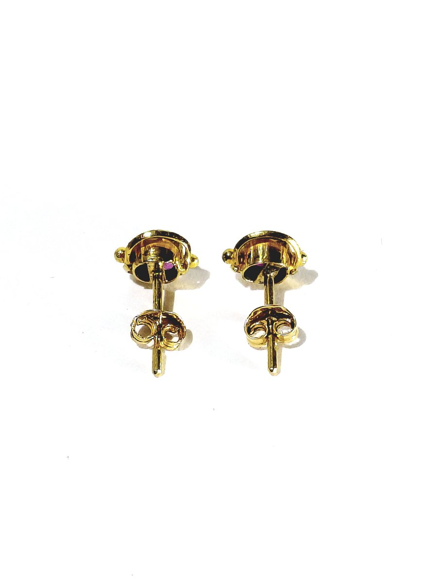 Pair Of Gold And Ruby Earrings -photo-4
