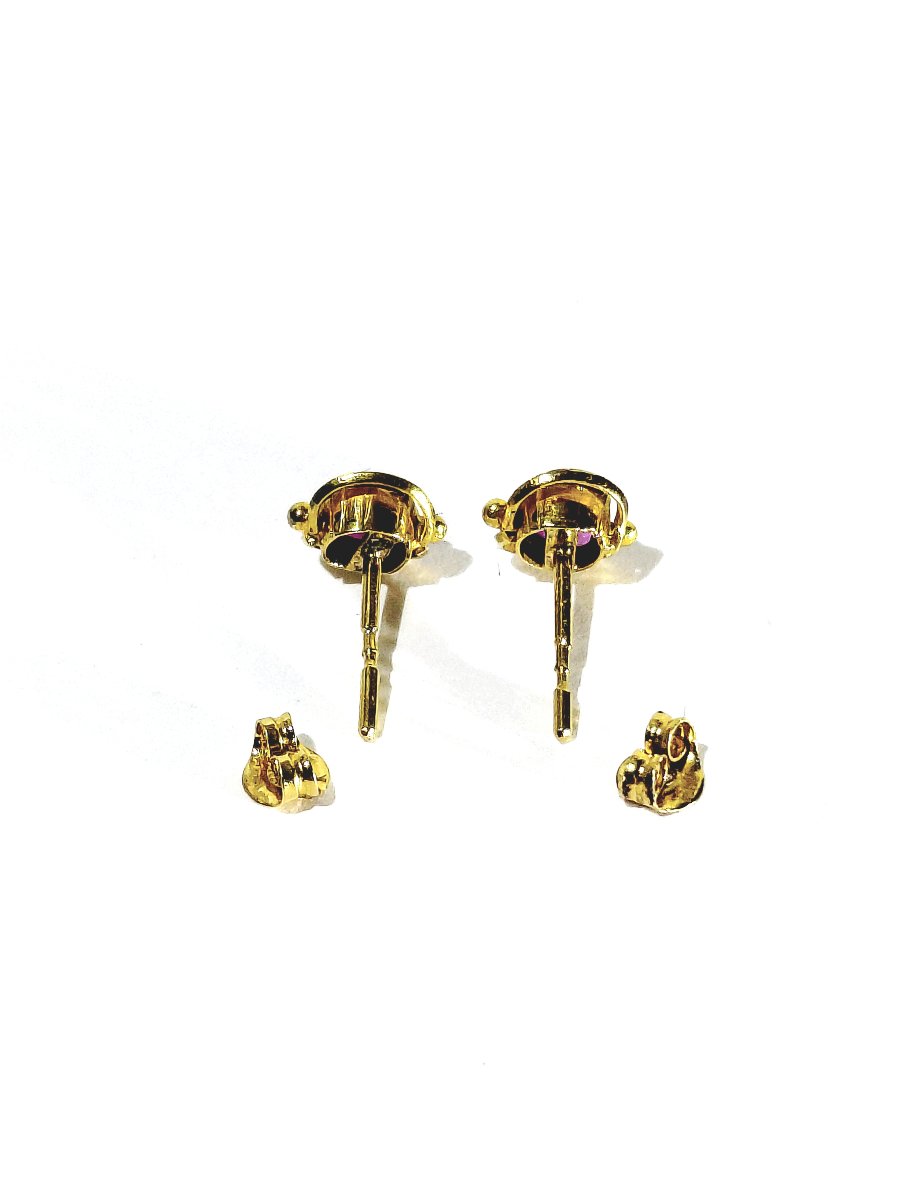Pair Of Gold And Ruby Earrings -photo-3