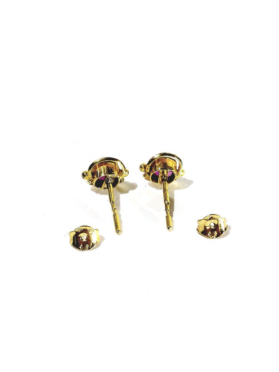Pair Of Gold And Ruby Earrings -photo-4