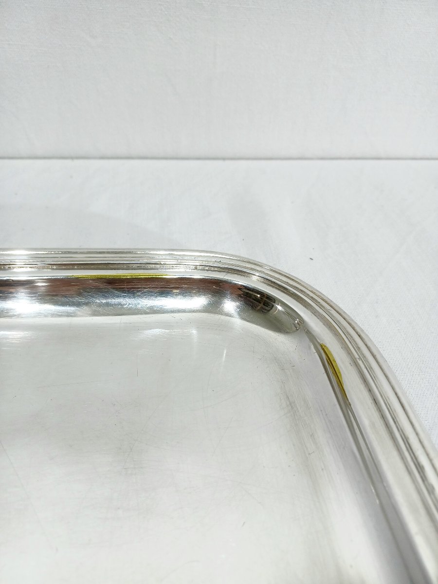 Silver-colored Metal Tray With Handles-photo-2