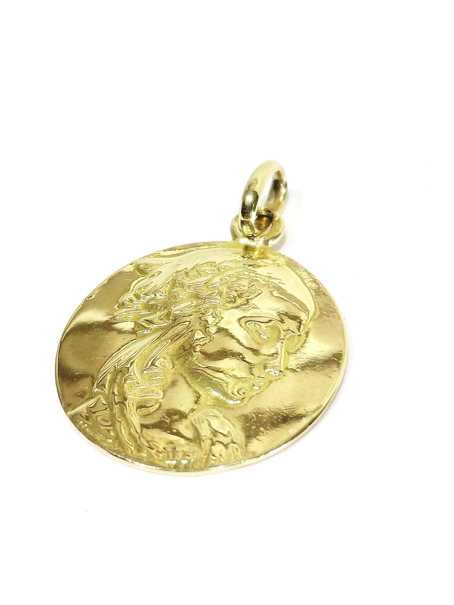 Gold "adorazione" Virgin Mary Medal -photo-2