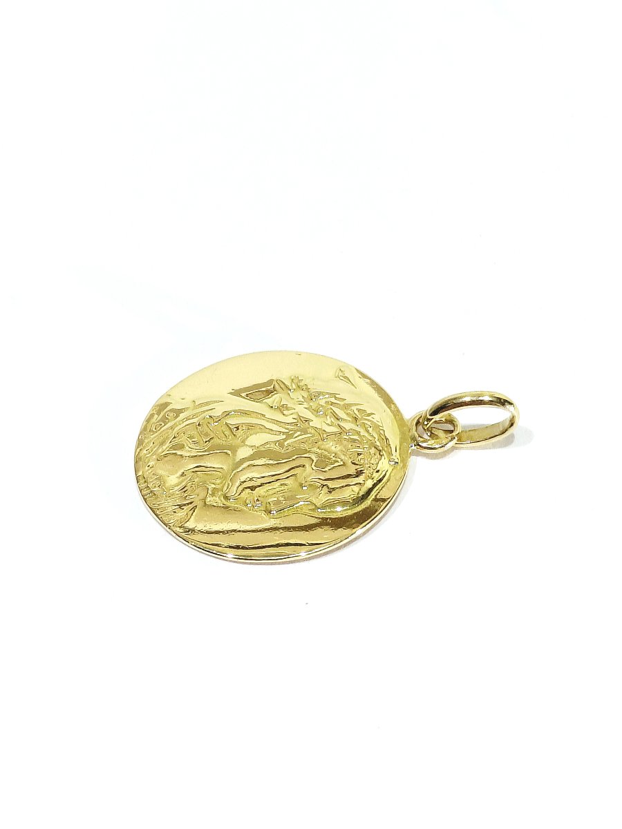 Gold "adorazione" Virgin Mary Medal -photo-4