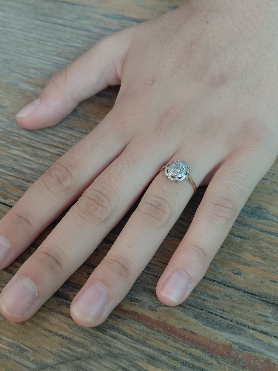Gold Ring With Rose-cut Diamonds-photo-6