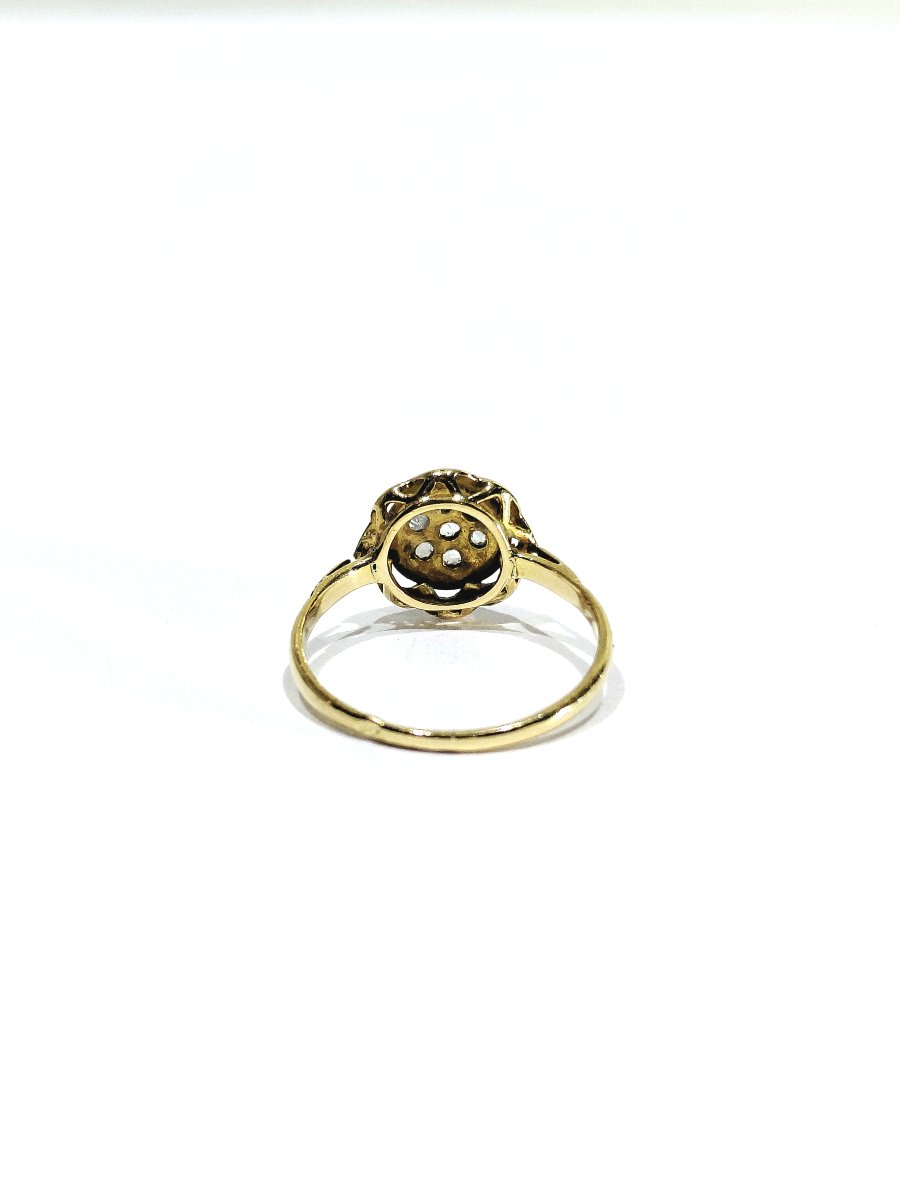Gold Ring With Rose-cut Diamonds-photo-1