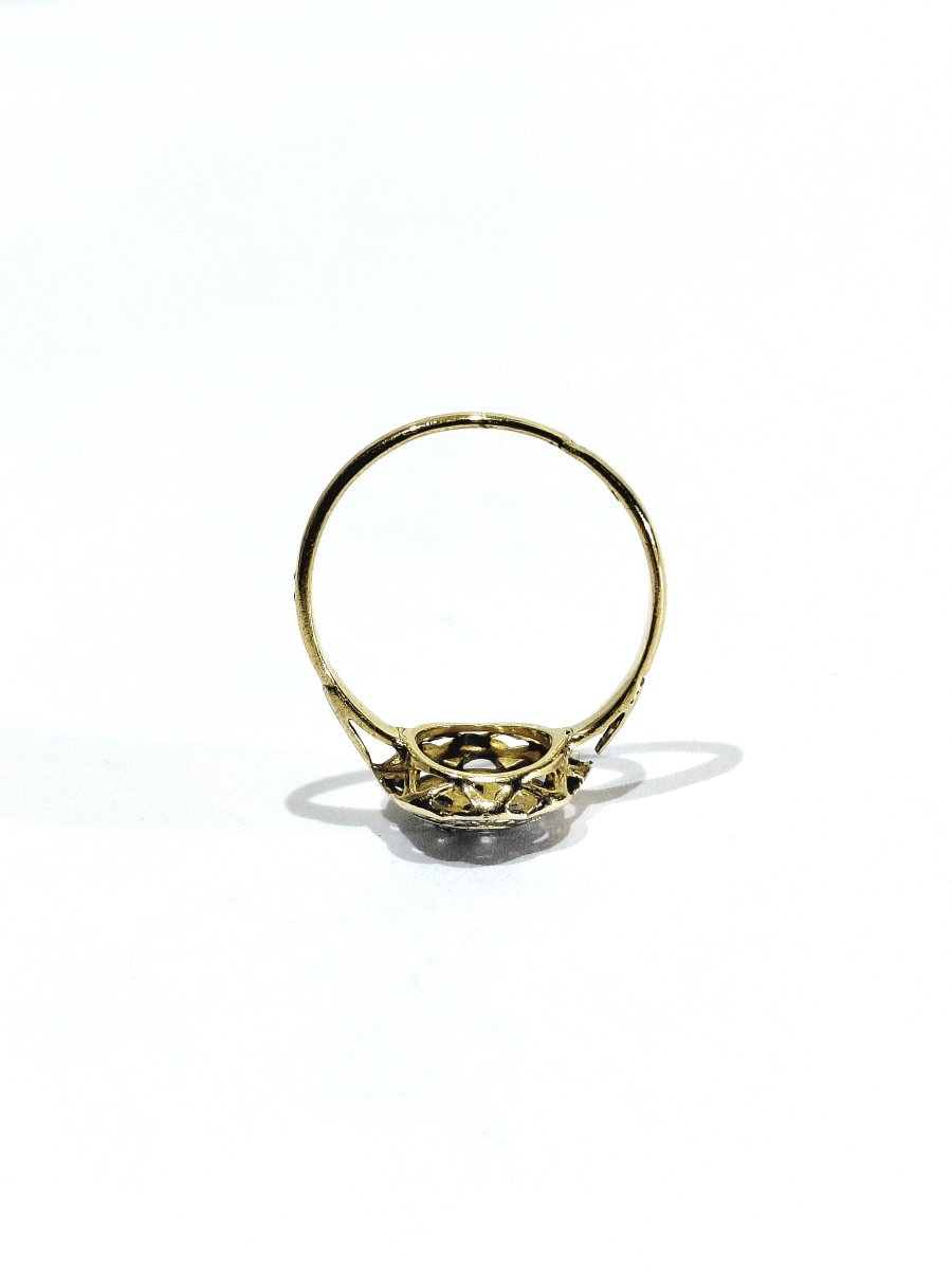 Gold Ring With Rose-cut Diamonds-photo-5