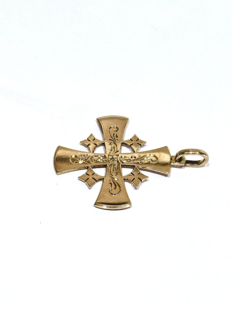 Rose Gold Cross Of Jerusalem-photo-2
