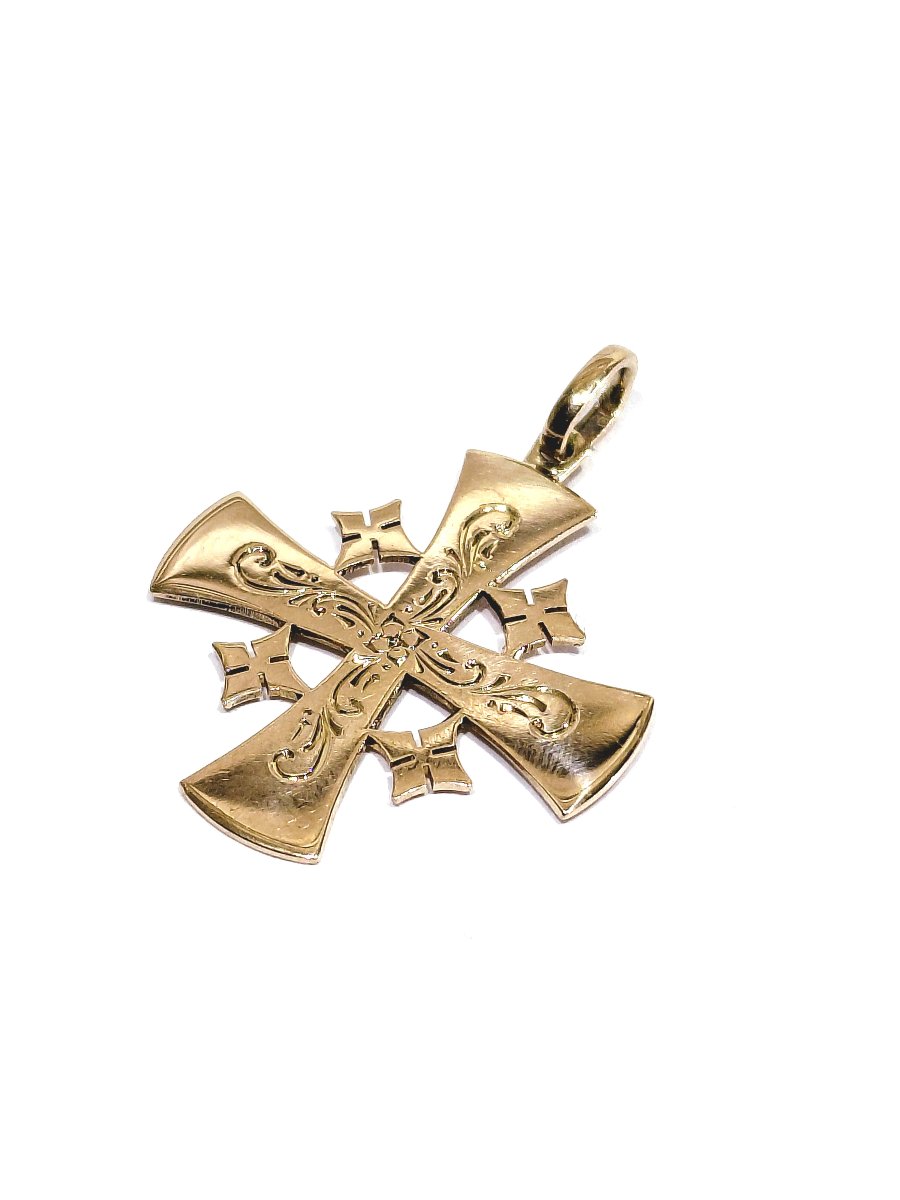 Rose Gold Cross Of Jerusalem-photo-2