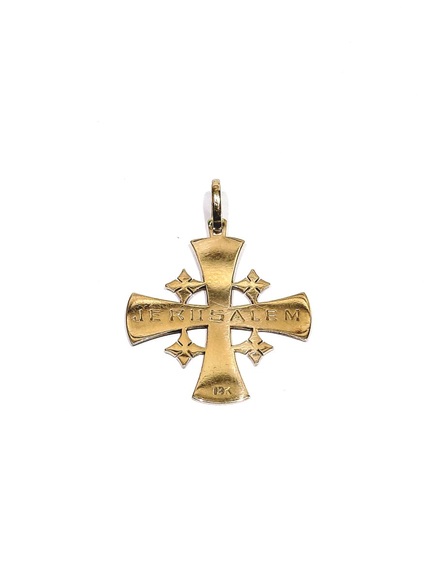 Rose Gold Cross Of Jerusalem-photo-3