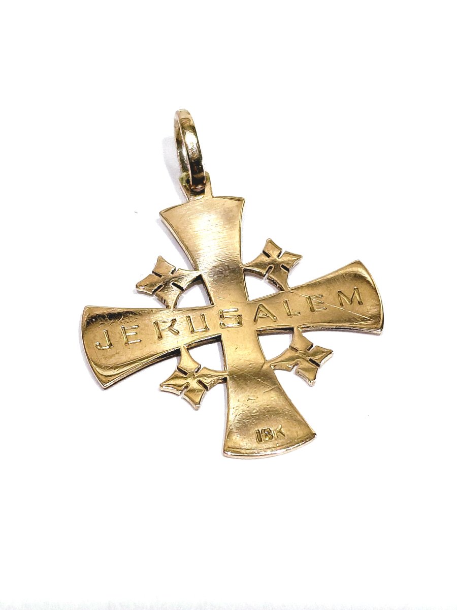 Rose Gold Cross Of Jerusalem-photo-4