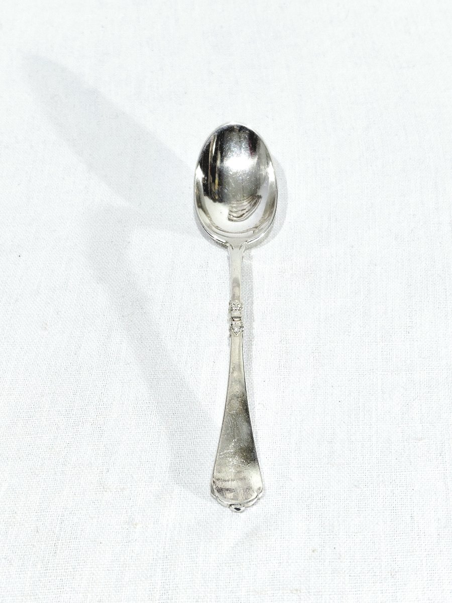 Cardeilhac - 6 Solid Silver Coffee Spoons -photo-3