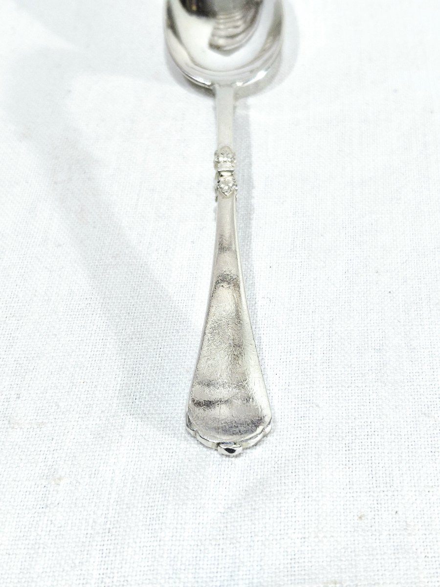 Cardeilhac - 6 Solid Silver Coffee Spoons -photo-4