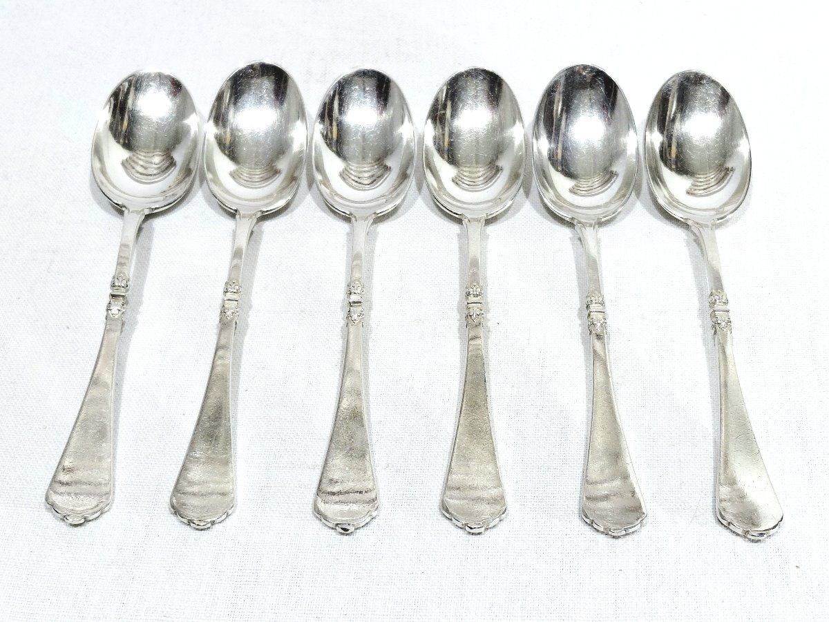 Cardeilhac - 6 Solid Silver Coffee Spoons 