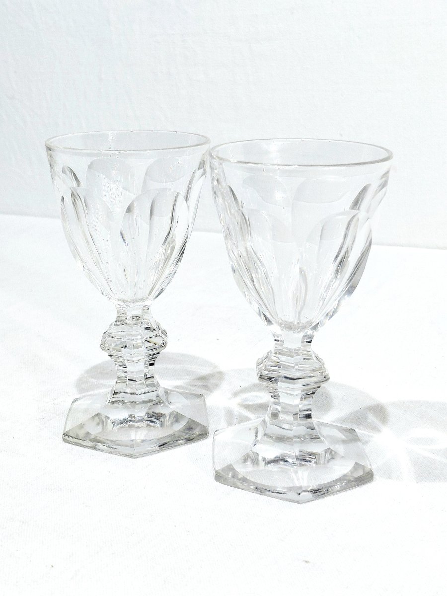 Baccarat - 2 Verres À Vin Blanc - Modèle Harcourt-photo-3