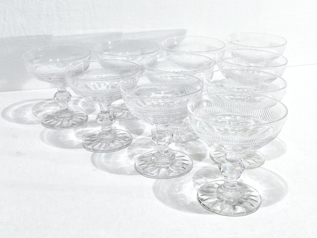 Baccarat - 10 coupes à champagne catalogue 1841-photo-1