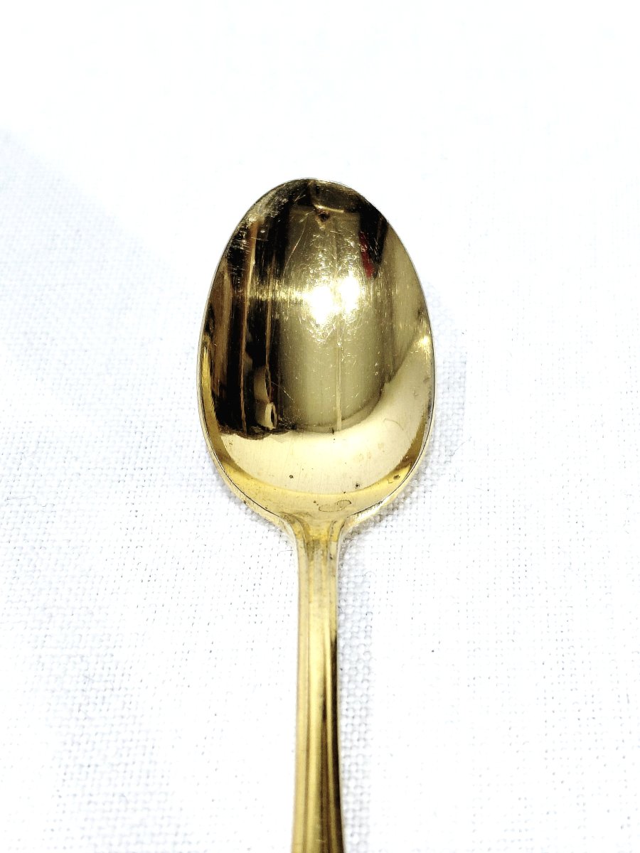 Christofle - Modèle Pompadour - Cuillères A Moka En Métal Doré-photo-6