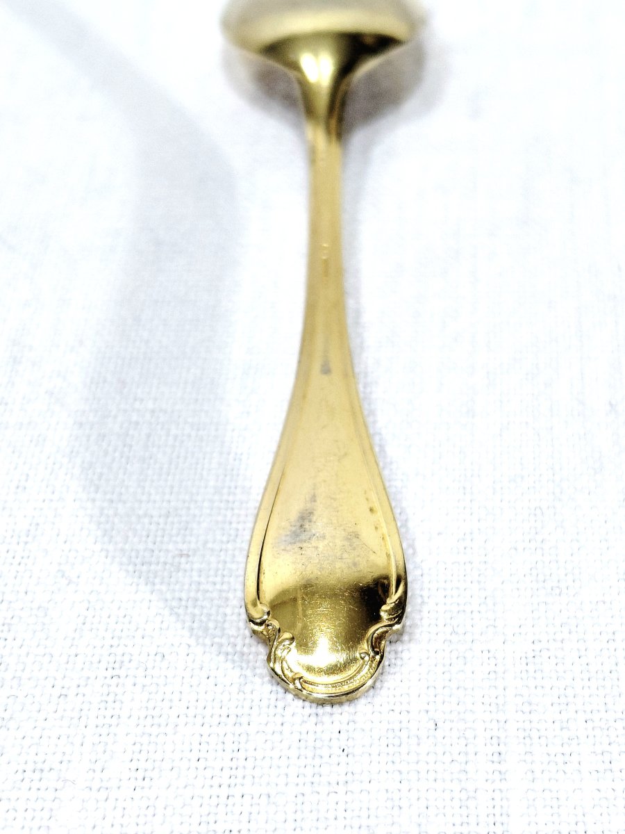 Christofle - Modèle Pompadour - Cuillères A Moka En Métal Doré-photo-7